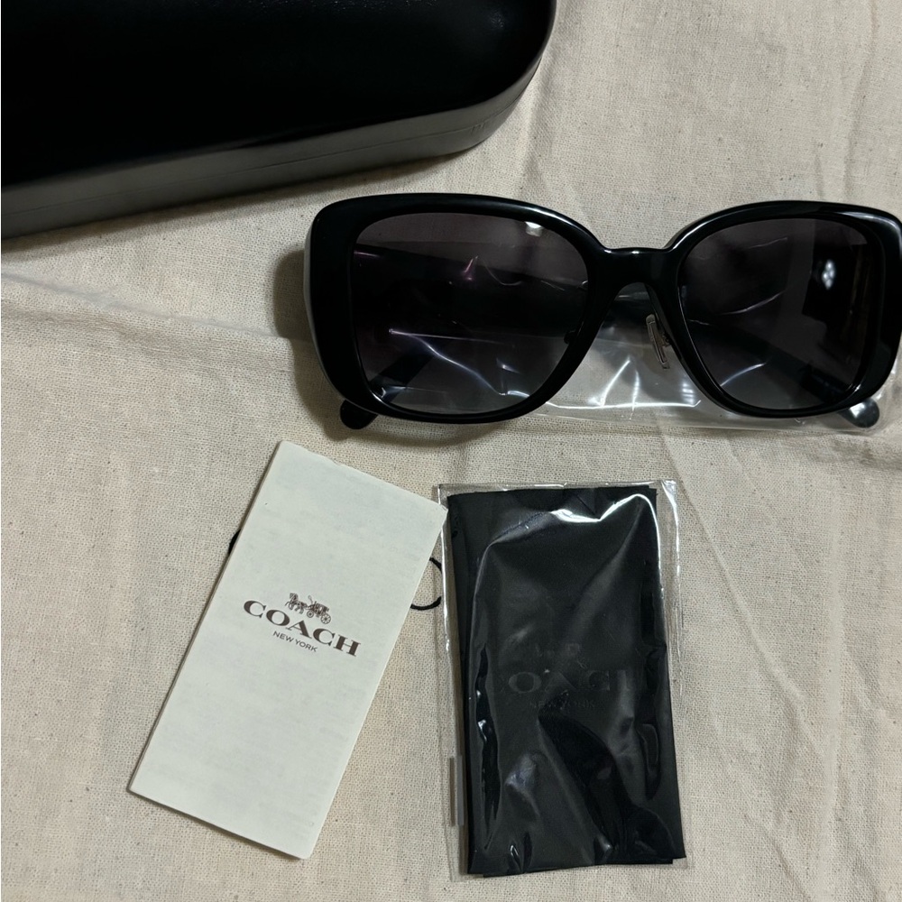 Coach Black Sunglasses with Silver Accents